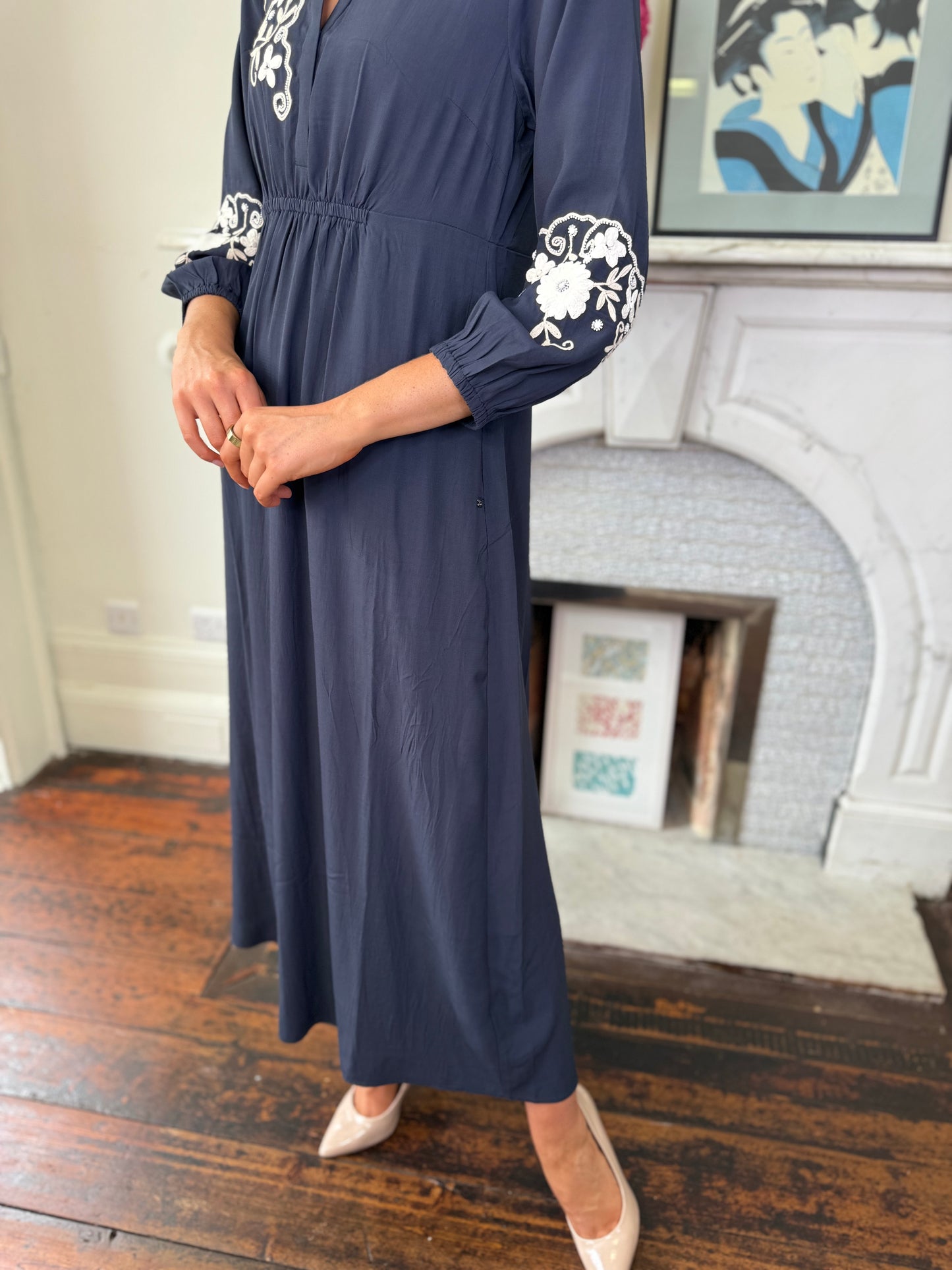 Gustav Navy Hali Long Dress