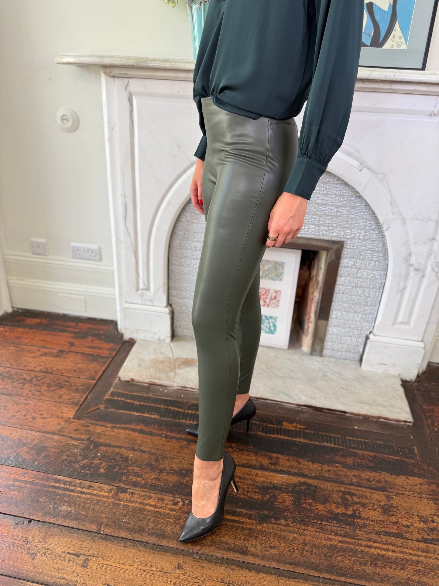 Raffaello Rossi Resa Vegan Elastic Nappa Leather Olive