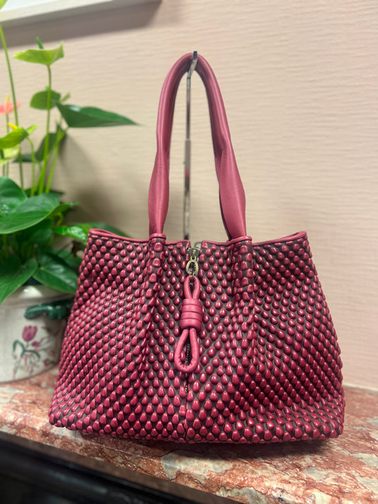 Amethyst Bubbled Lambs Leather Small Surprise Shopper Bag