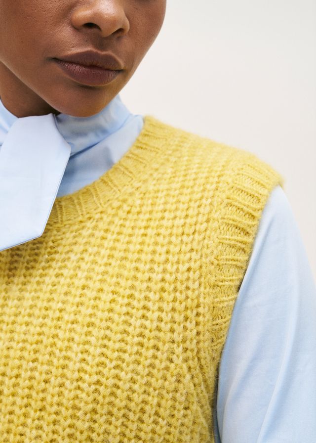 Rosso35 Sleeveless Yellow Knit Sweater