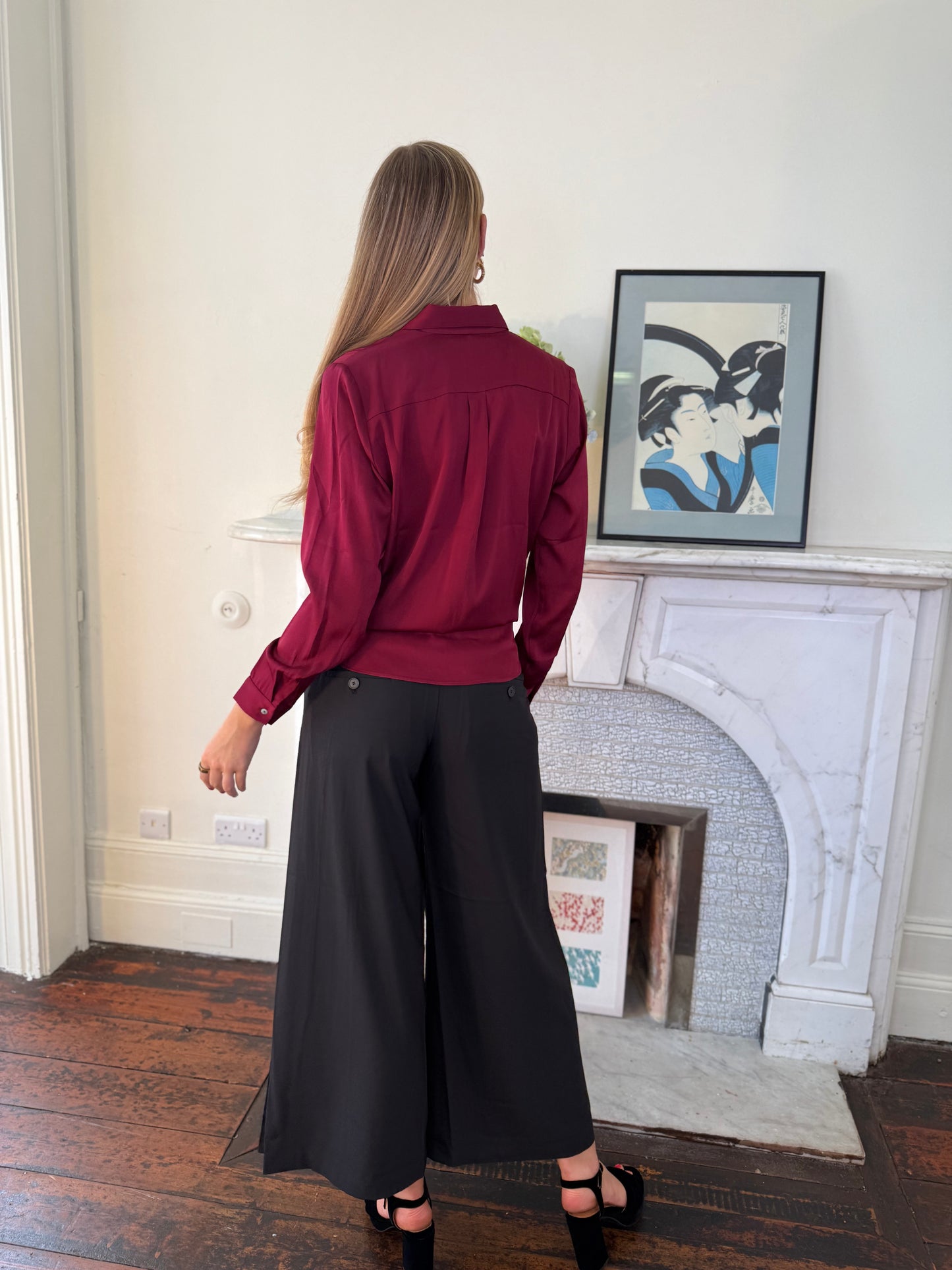Silk95five Thai Shirt in Dark Ruby