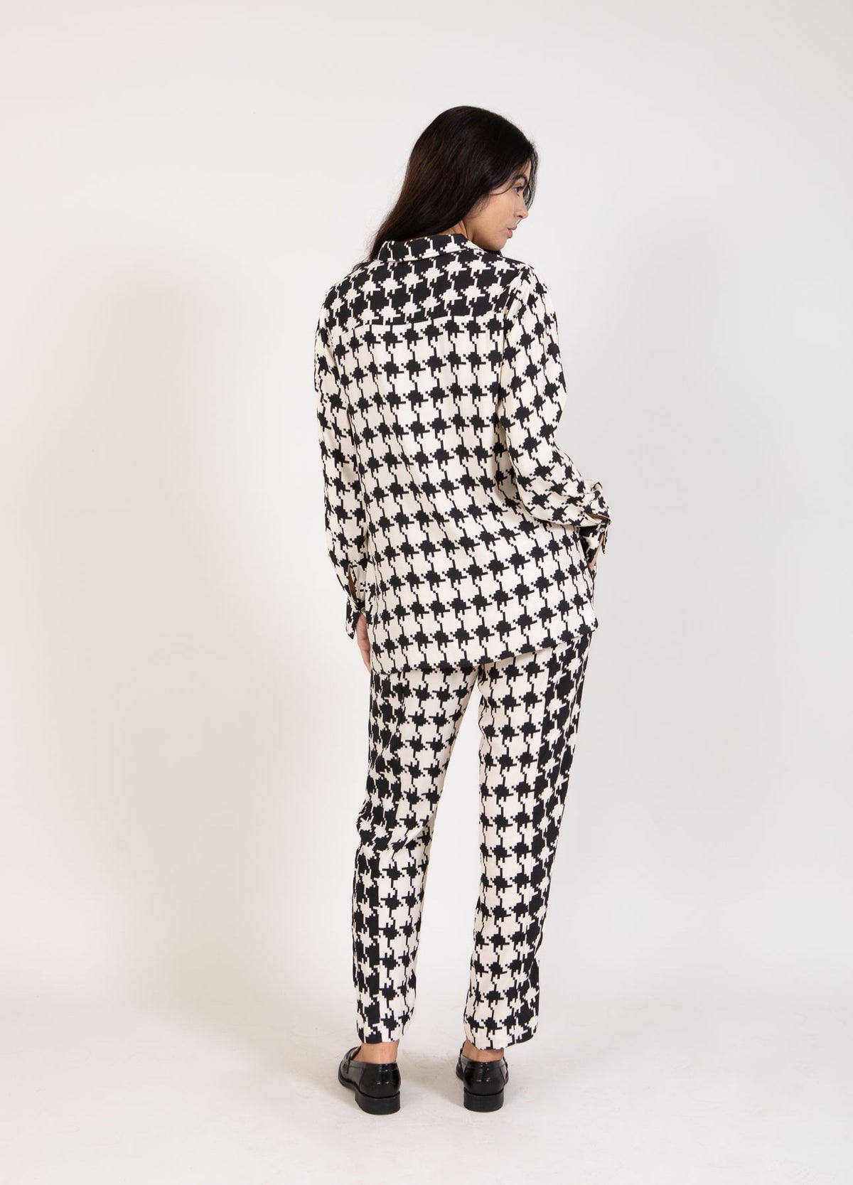 Houndstooth Black and Cream Trousers