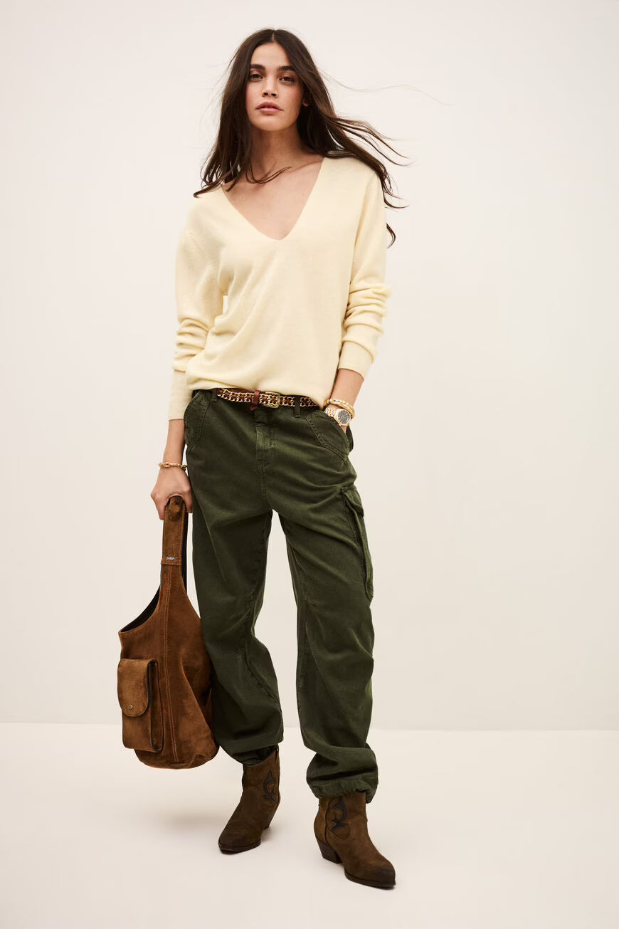 Ba&Sh Fino Moss Green Cargo Style Pants