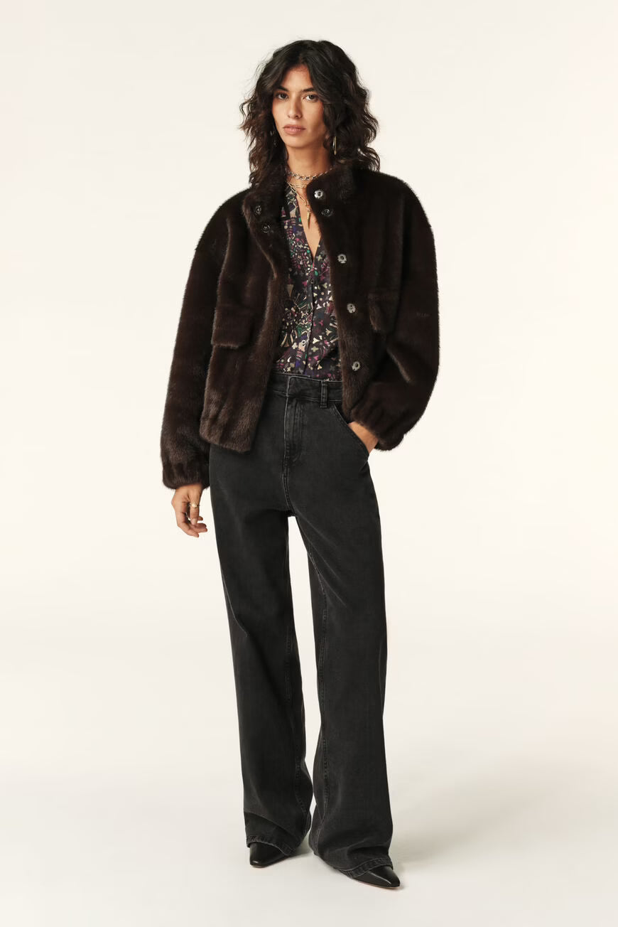 Ba&Sh Chocolate Brown Short Jacket Paros