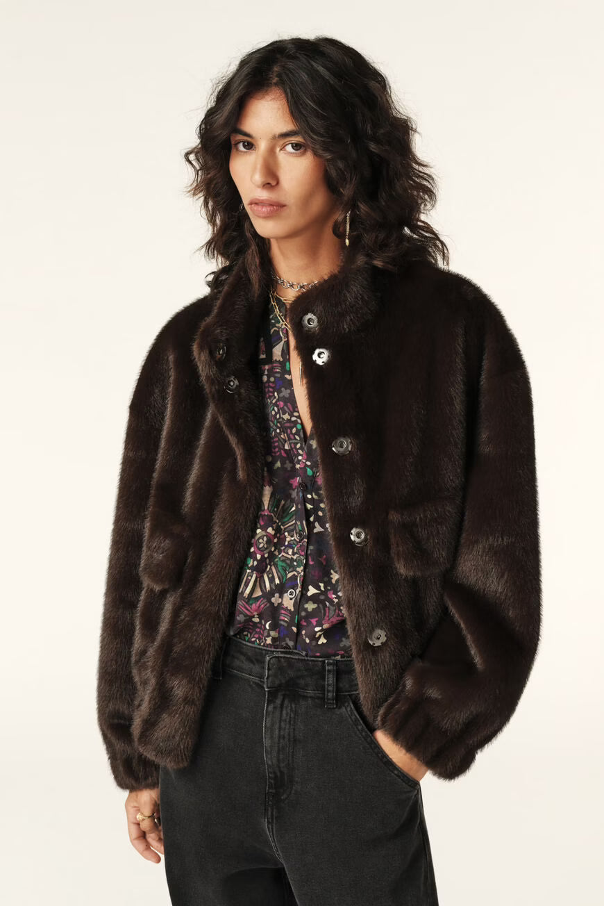 Ba&Sh Chocolate Brown Short Jacket Paros