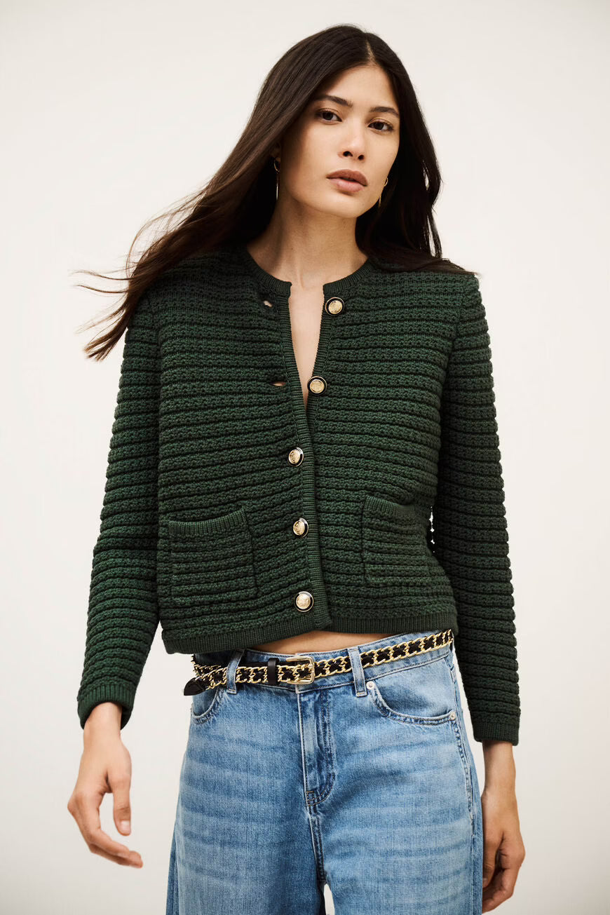 Ba&Sh Gaspard Green Cardigan