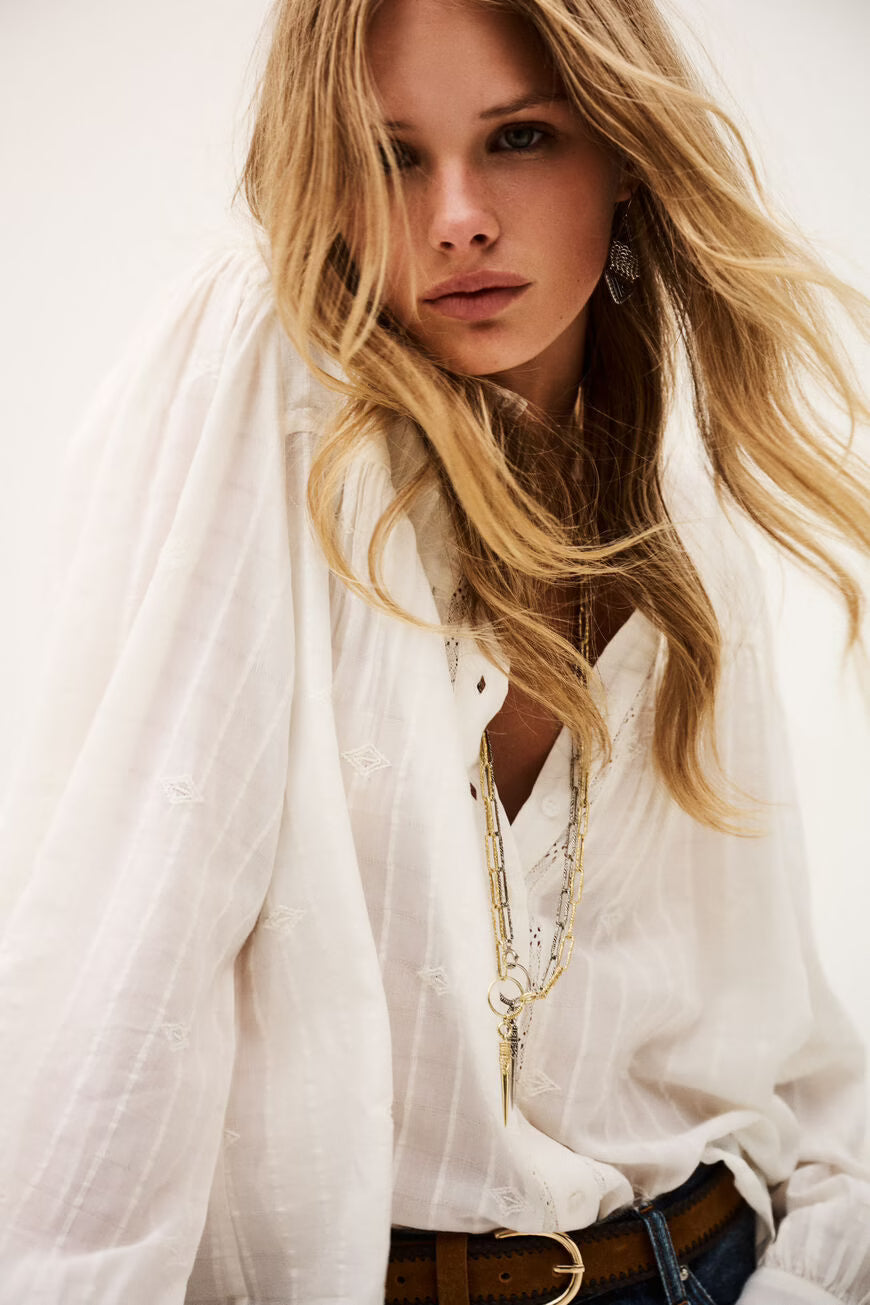 Ba&Sh Melody Ecru Embroidered Blouse