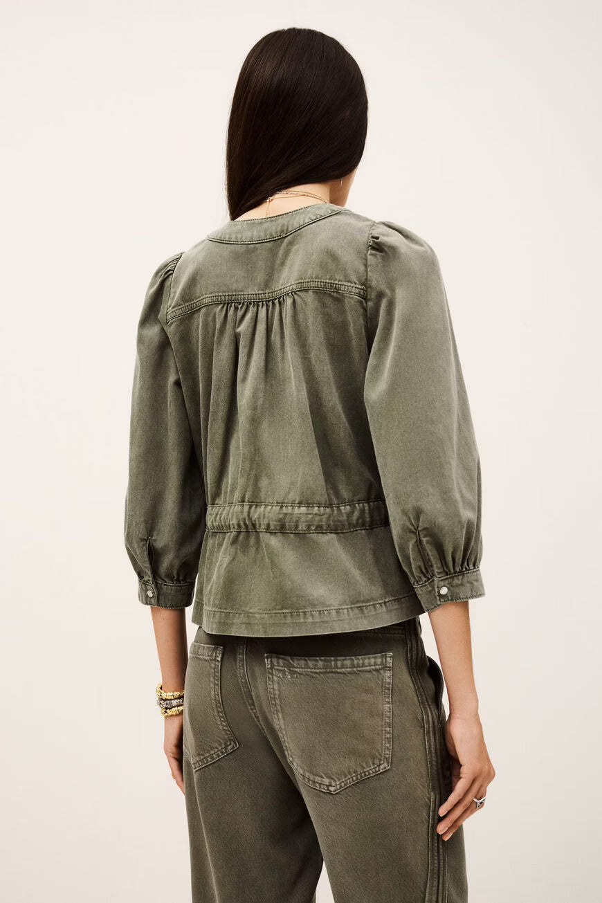 Ba&Sh Olavina Wrap Top Kaki Green