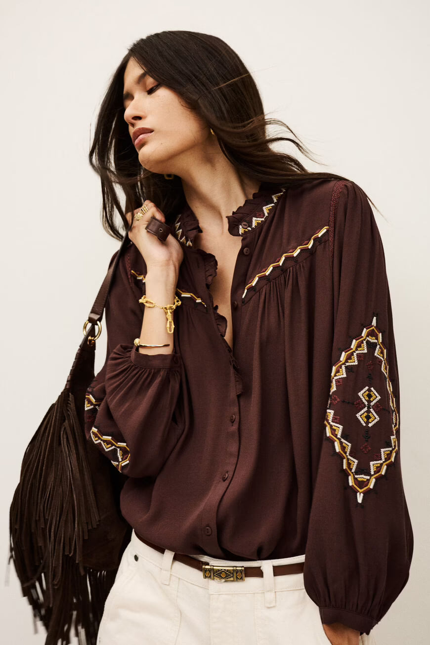 Ba&sh Tate Top Chocolate