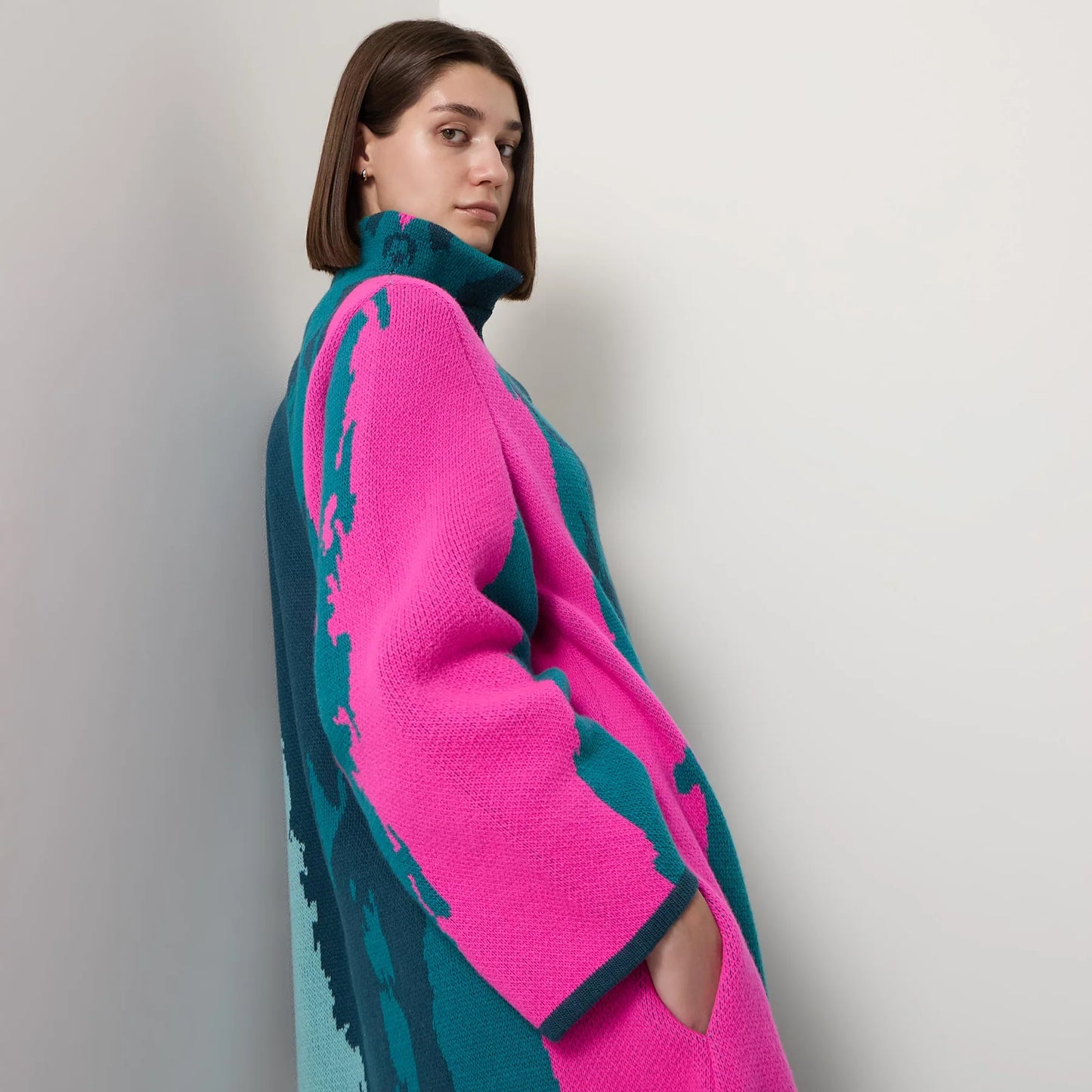 Urban Aran Graphic Single-Breasted Coat