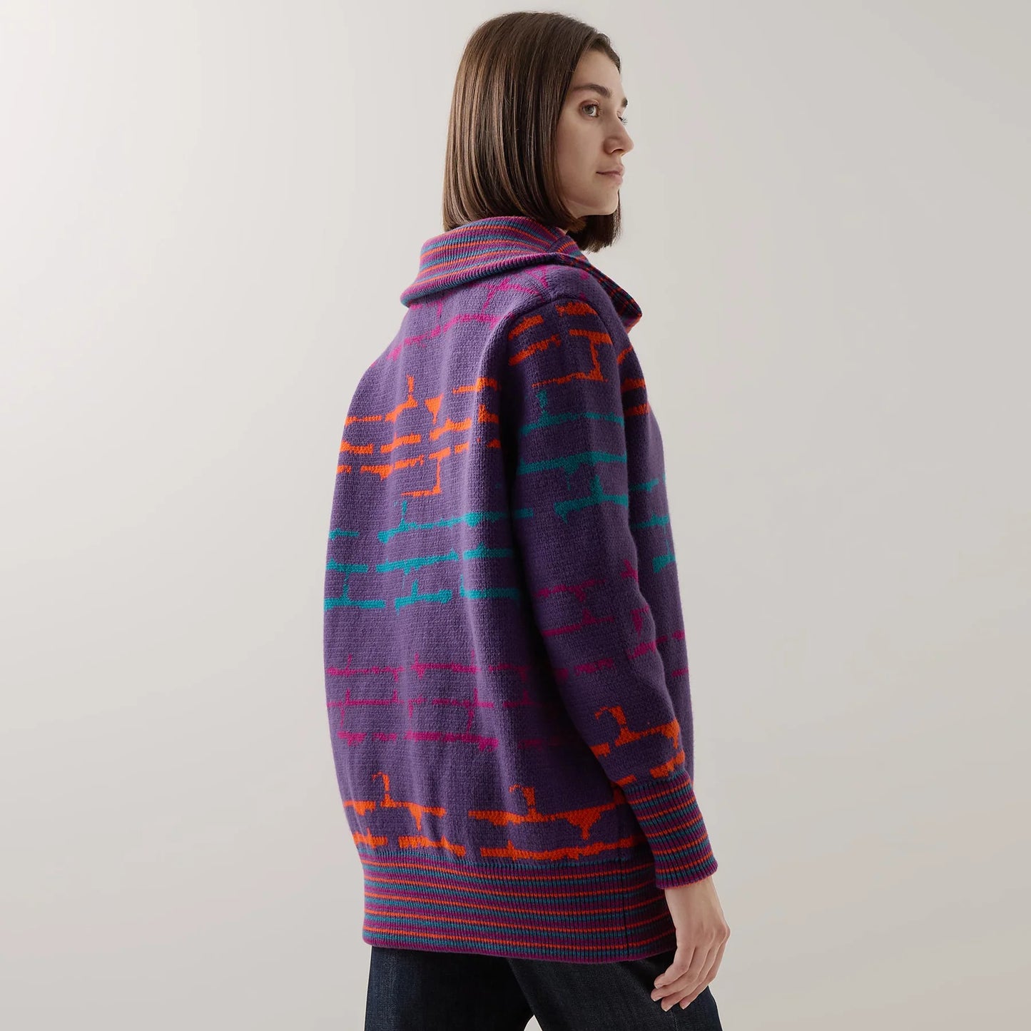 Urban Aran Graphic Long Bomber Purple