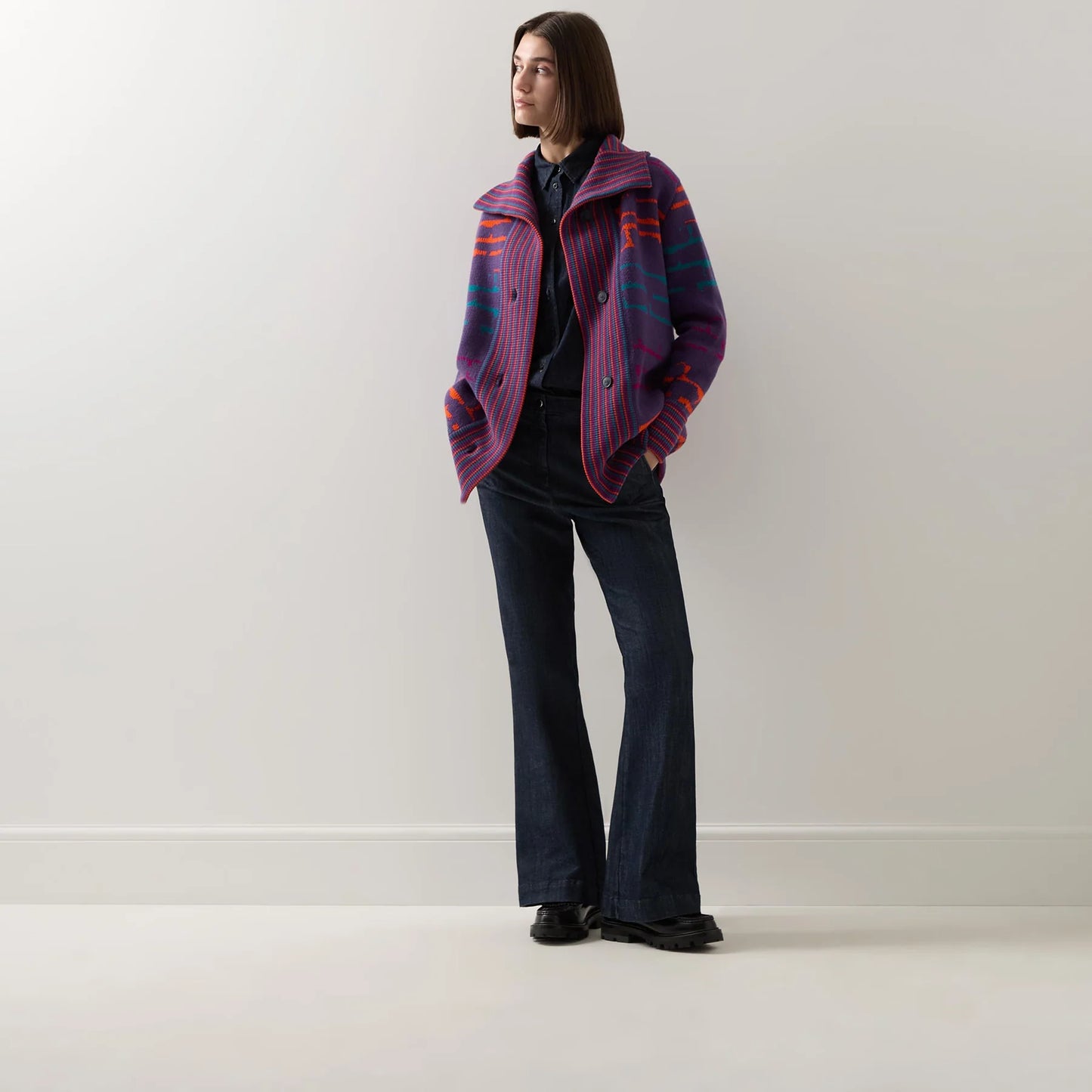 Urban Aran Graphic Long Bomber Purple