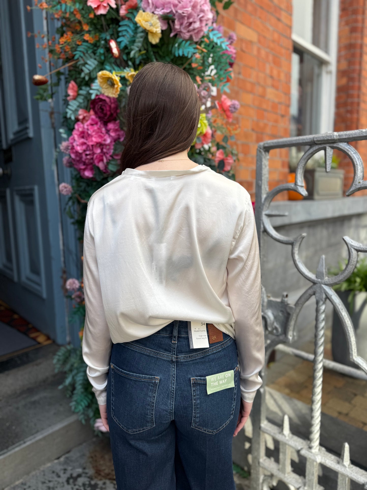 Caliban Cream Silk Top