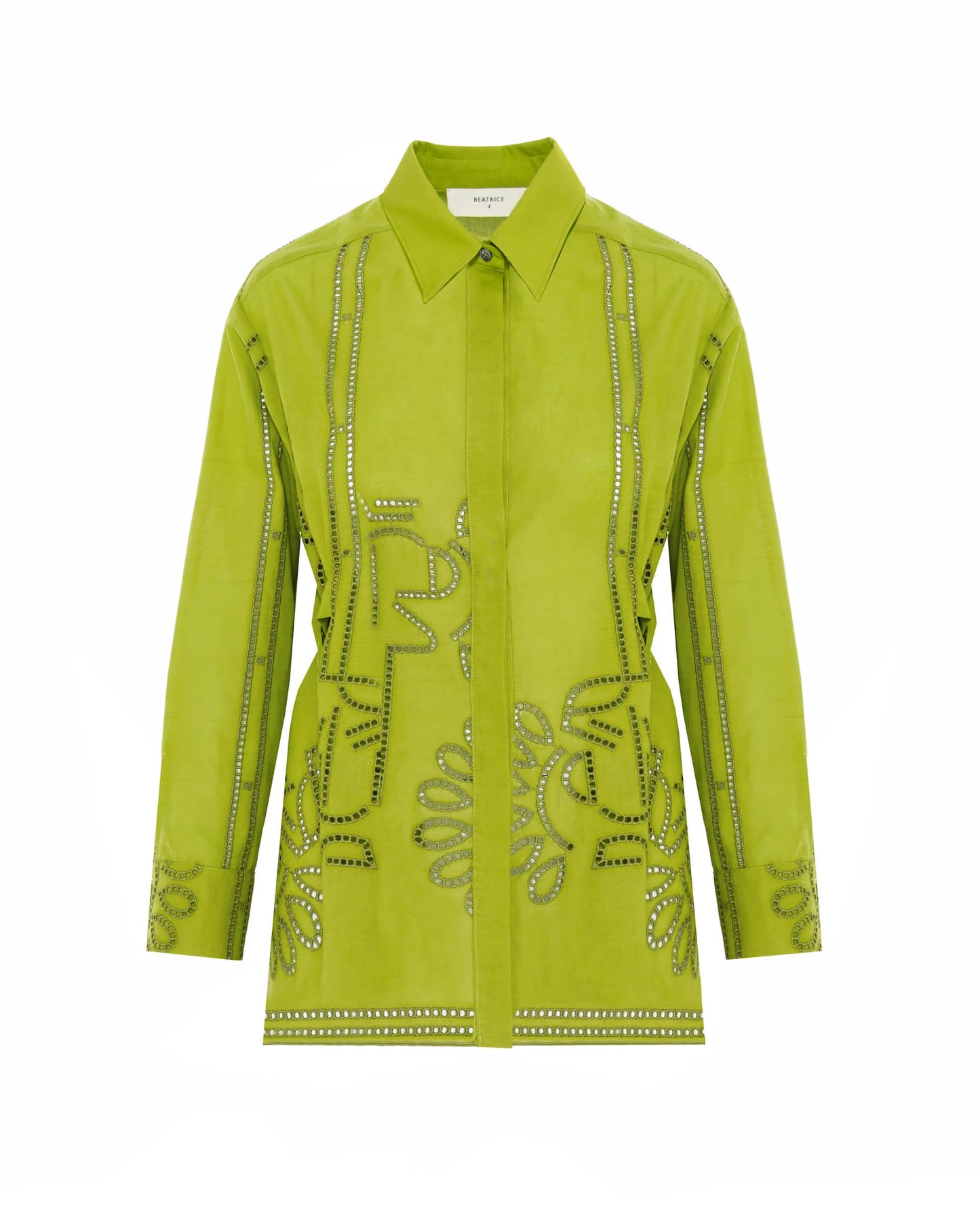Beatrice B Broderie Anglaise Green Shirt