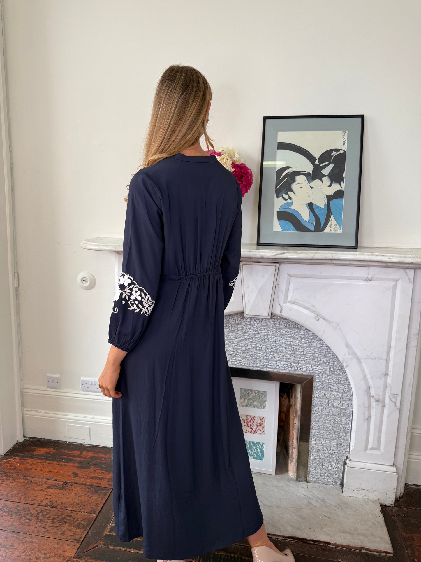Gustav Navy Hali Long Dress