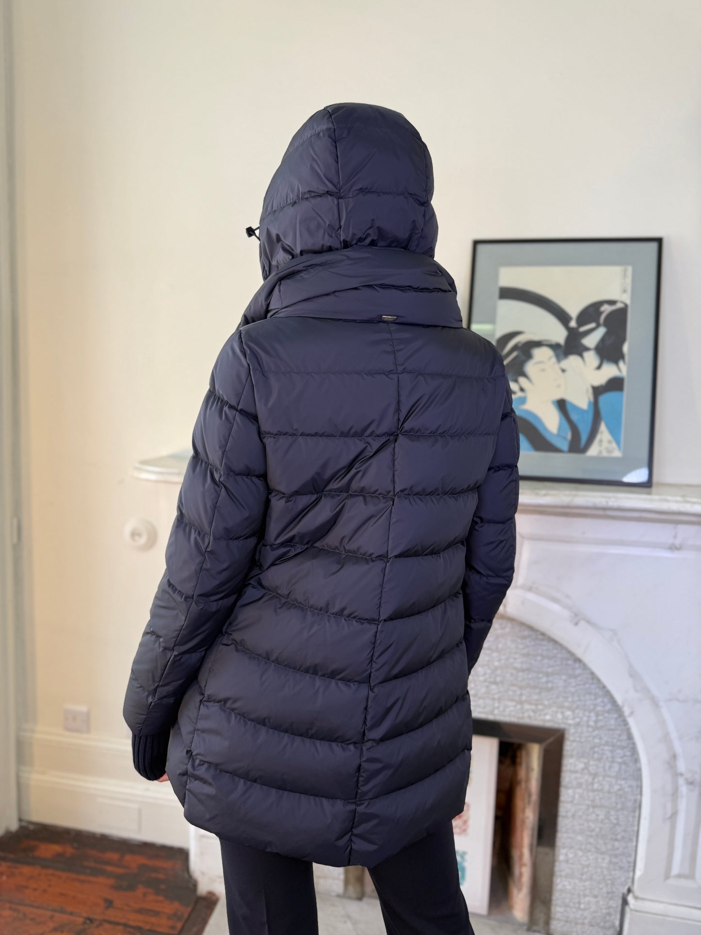 Herno Navy A-Shape Chamonix Quilted Jacket