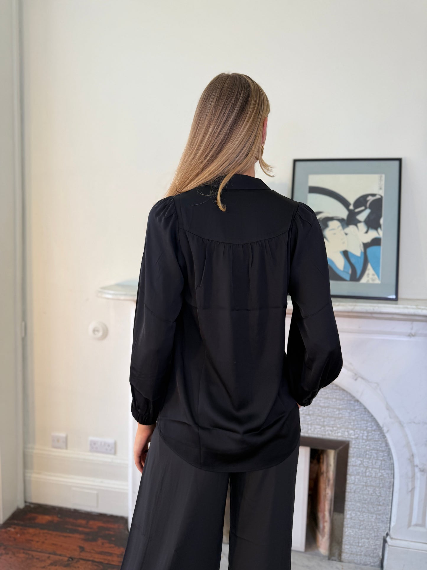 Silk95five Madras Blouse in Black