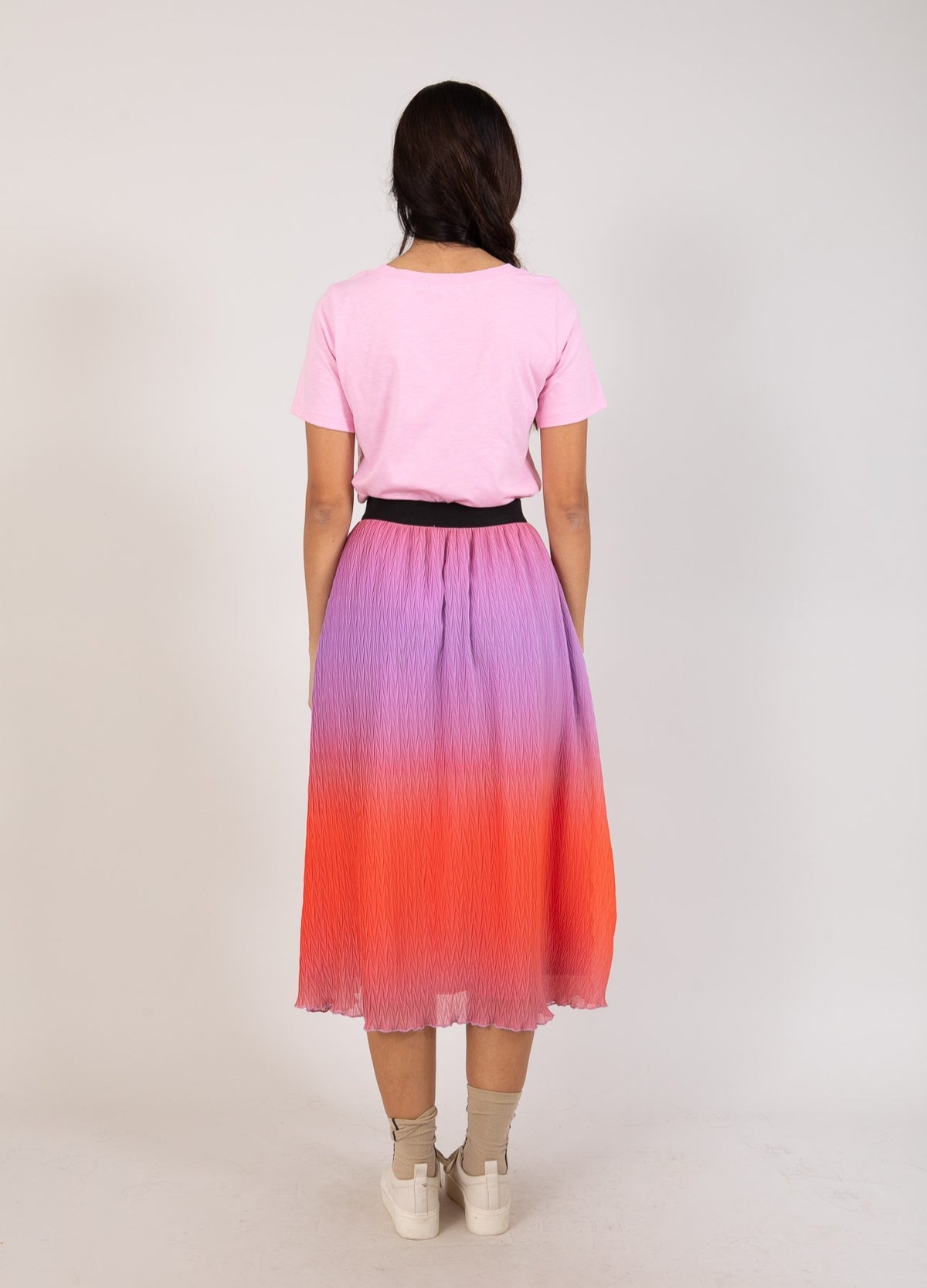 Plisse Skirt in Dip Dye