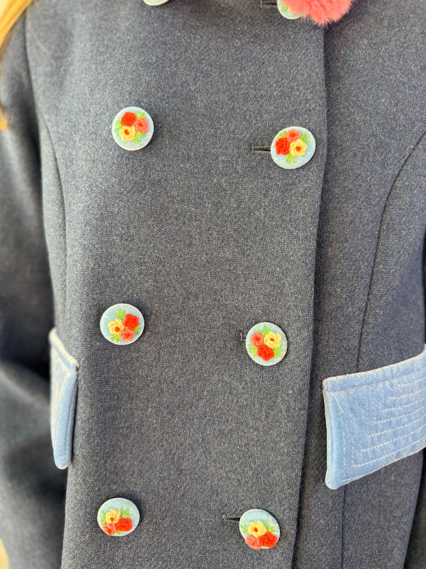 Manoush Blue Wool Claudi Jacket