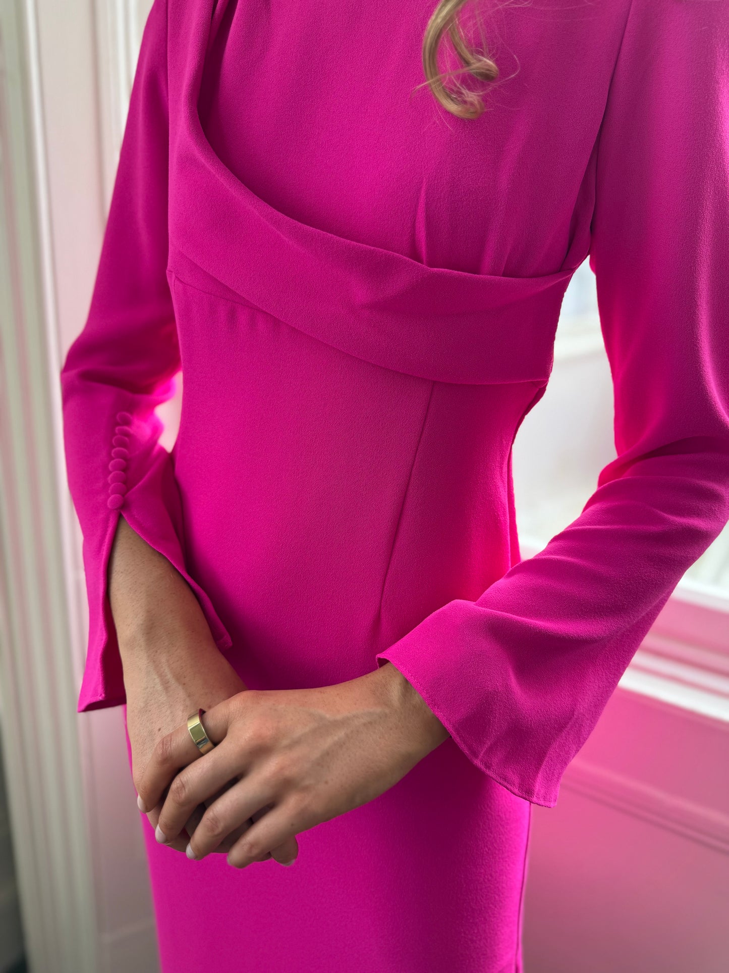 Kameya Fitted Dress with Drape Detail