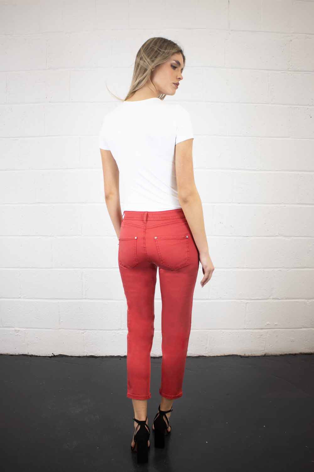 Unity Coral Red 7/8 Tencel Trousers