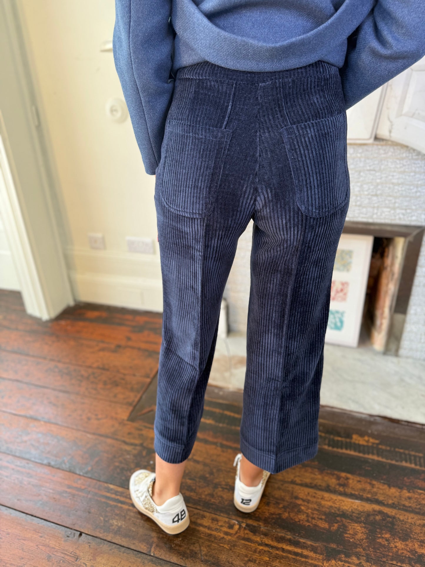 Vilagallo Corduroy Trousers Navy