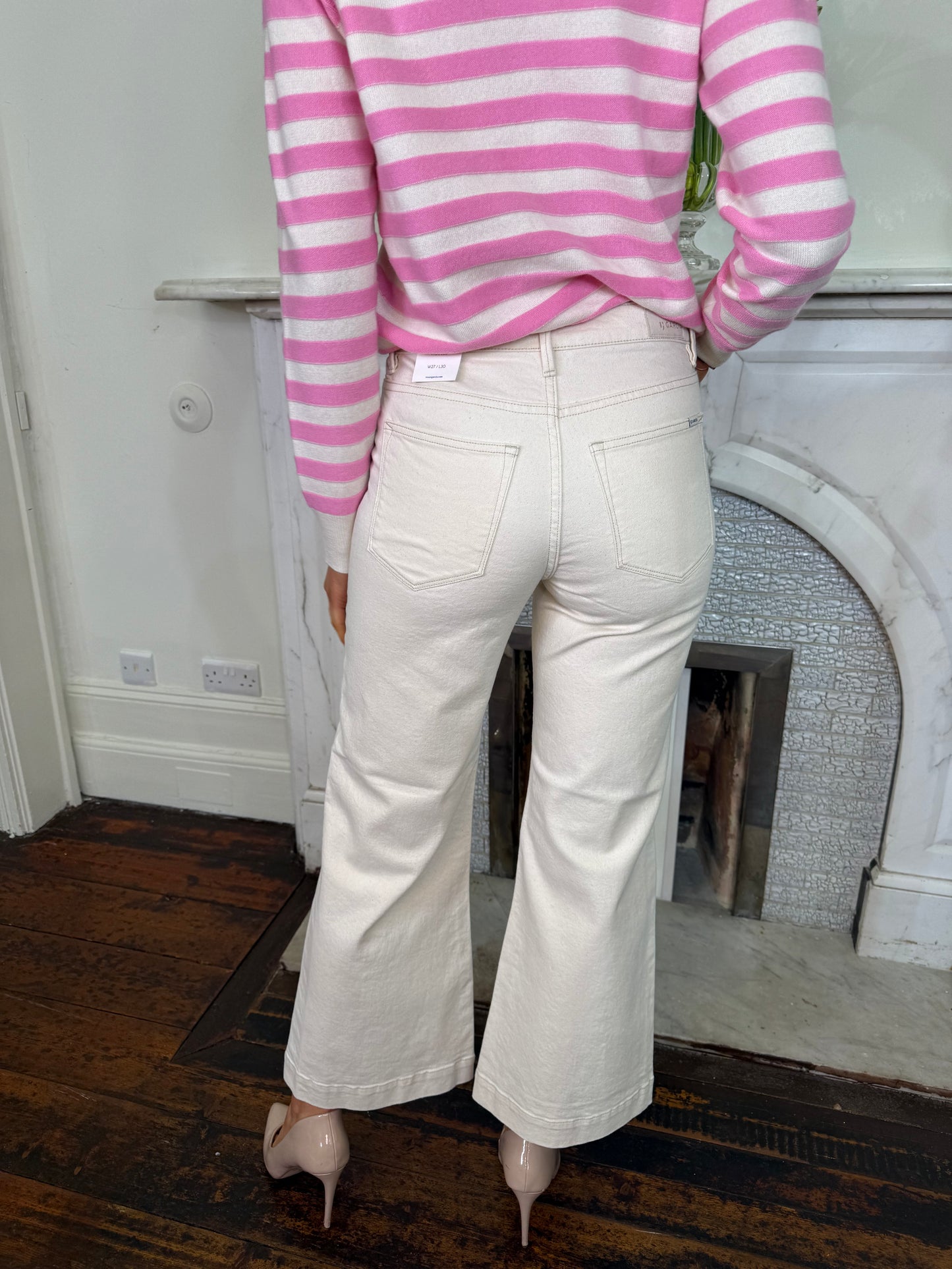 Garcia Celia Wide Leg Jeans in Ecru