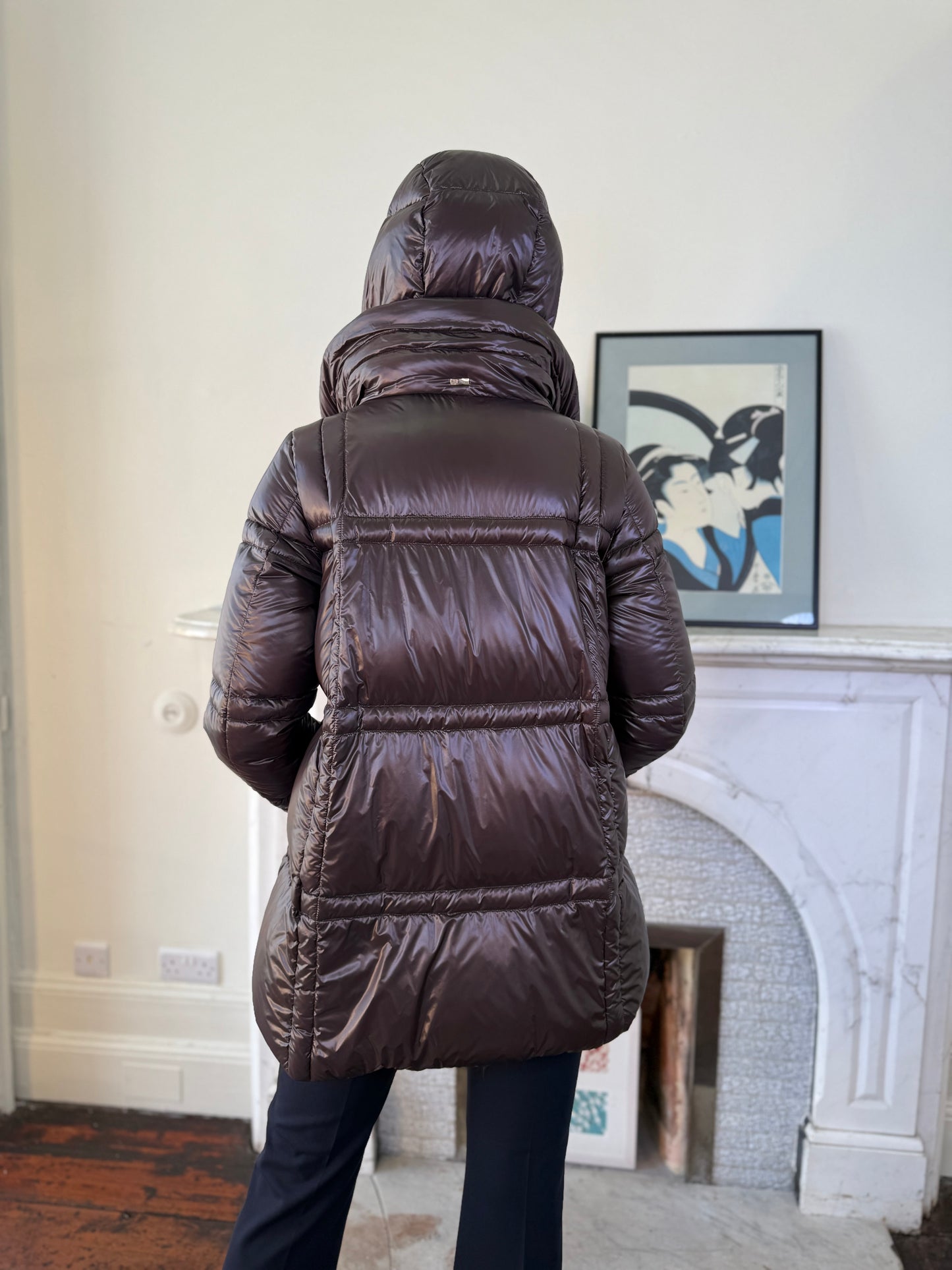 Herno Brown Quilted Jacket with Hood
