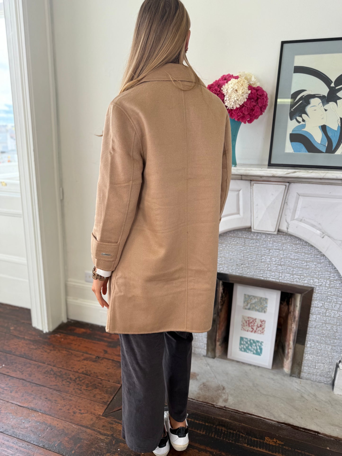 Garcia Camel Single Breasted Wool Mix Coat