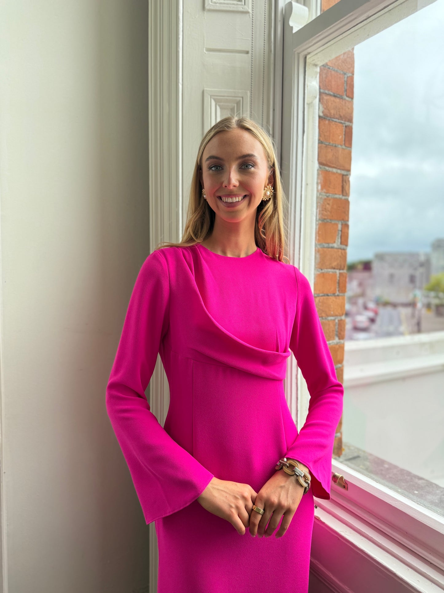 Kameya Fitted Dress with Drape Detail