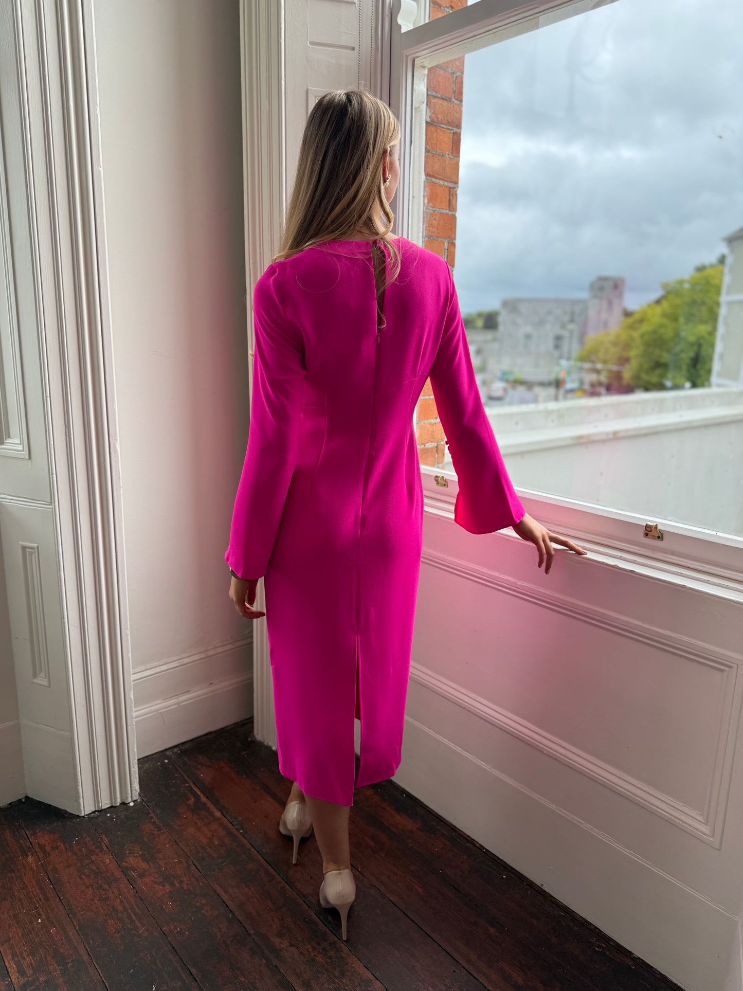 Kameya Fitted Dress with Drape Detail