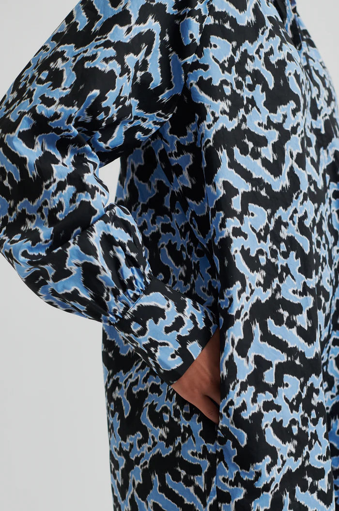 Klara Blue Printed Dress