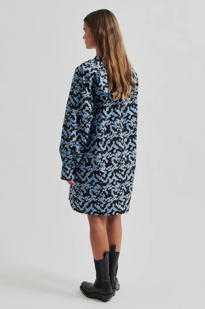Klara Blue Printed Dress
