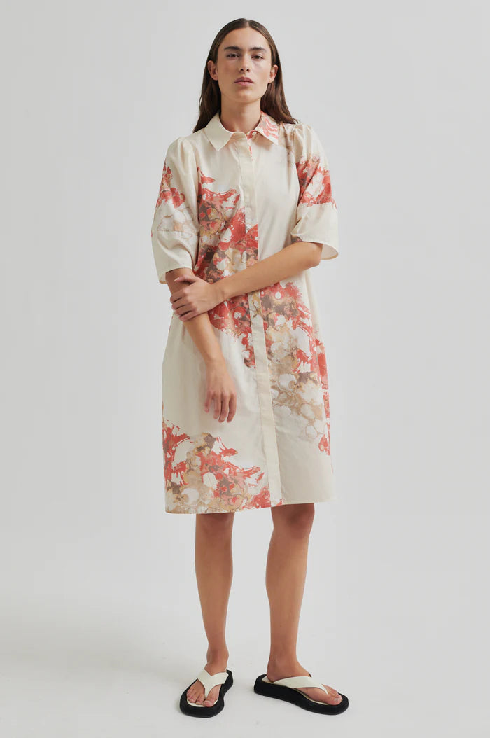 Second Female Sirmione Shirt Dress In Spiced Coral