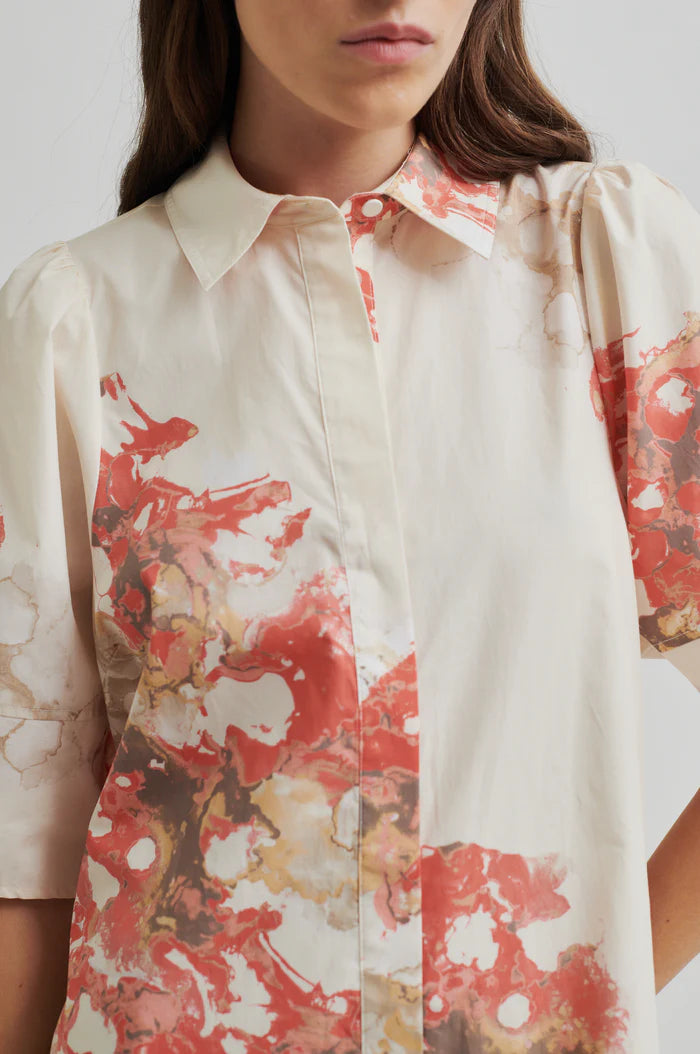 Second Female Sirmione Shirt Dress In Spiced Coral