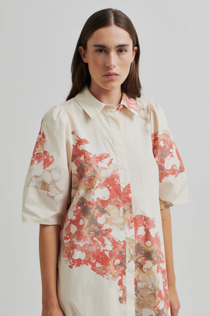 Second Female Sirmione Shirt Dress In Spiced Coral