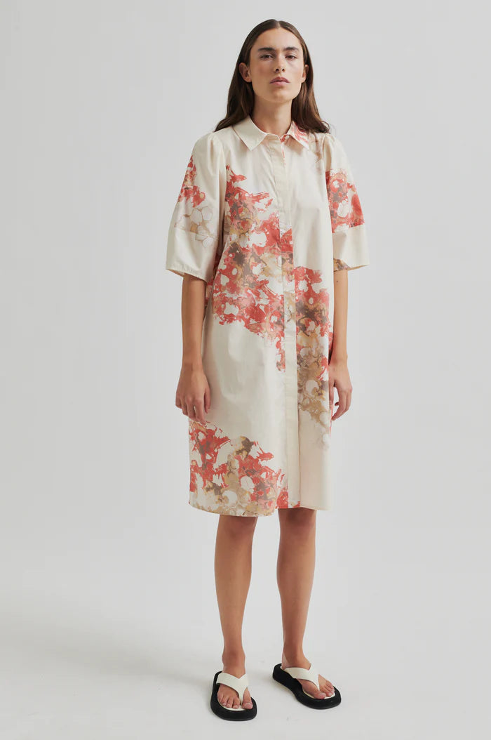 Second Female Sirmione Shirt Dress In Spiced Coral