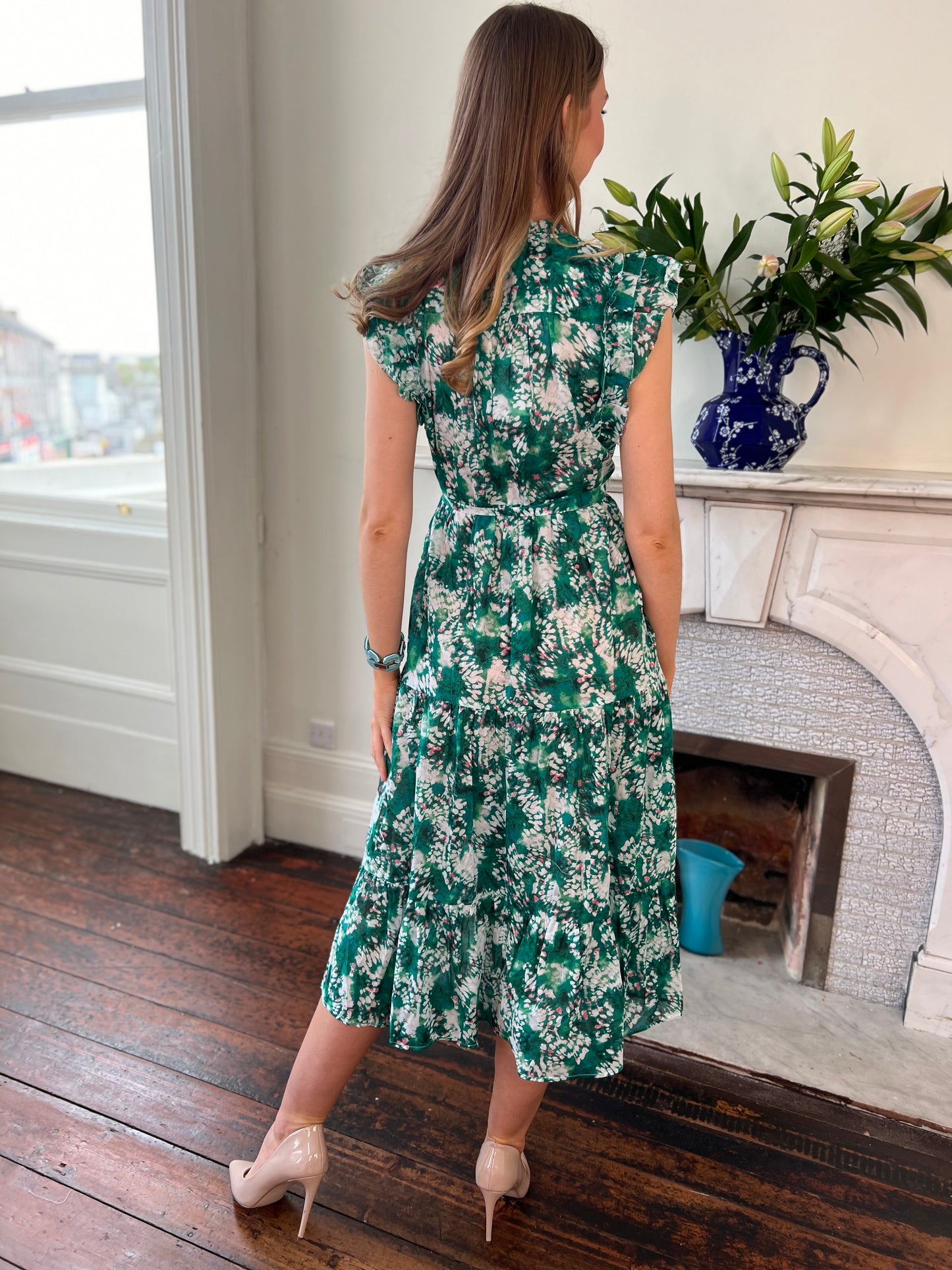 Calypso Forest Green Printed Dress