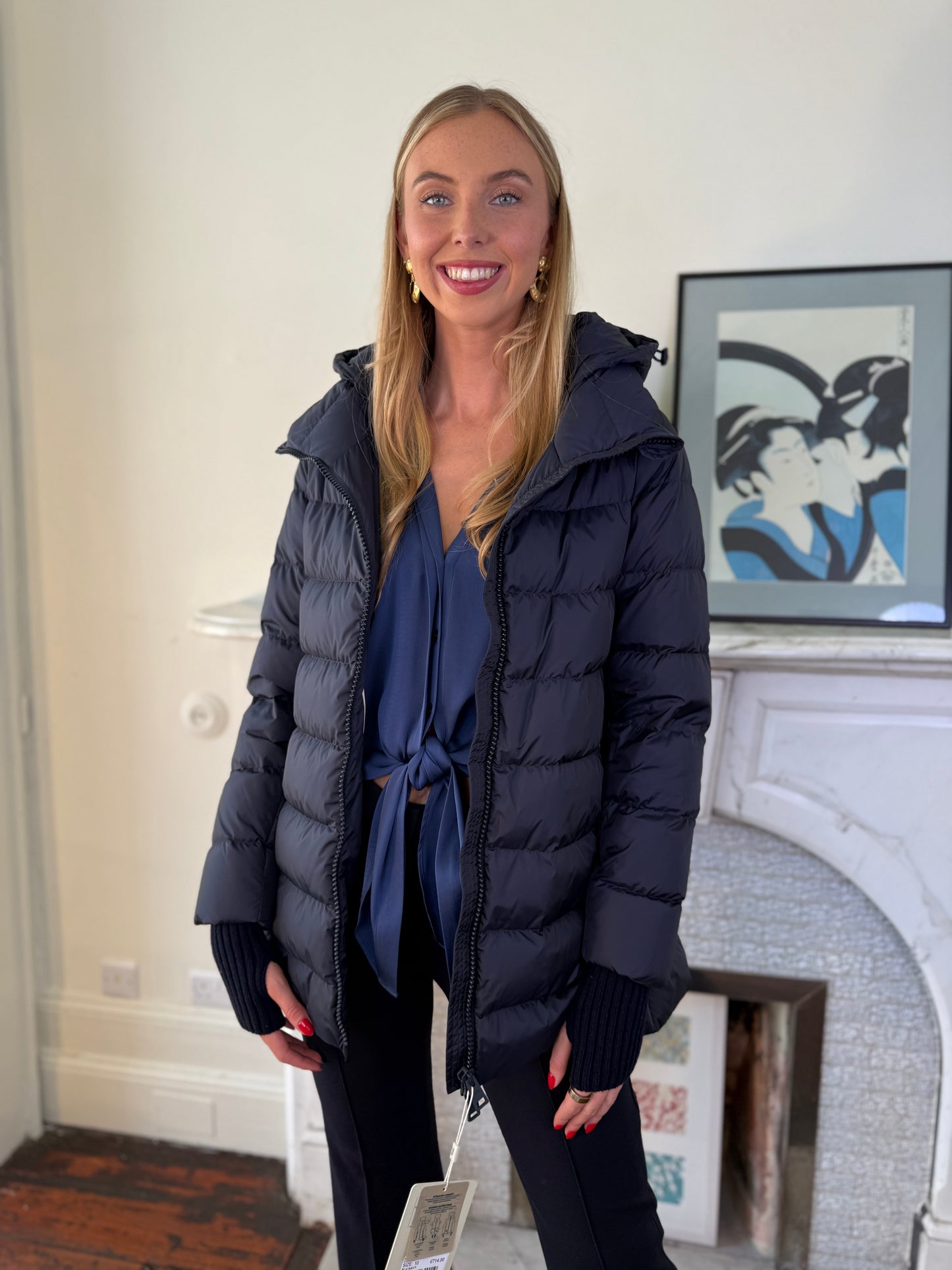 Herno Navy A-Shape Chamonix Quilted Jacket