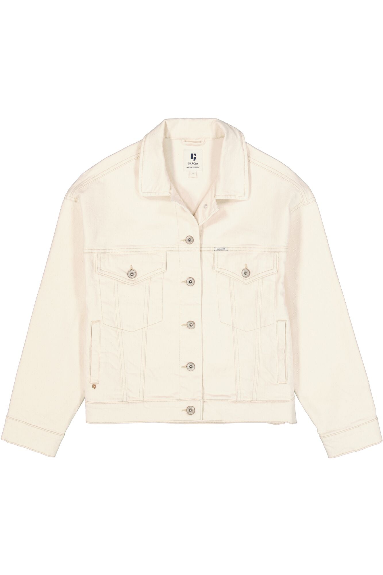 Garcia Emira Cropped Denim Jacket Ecru