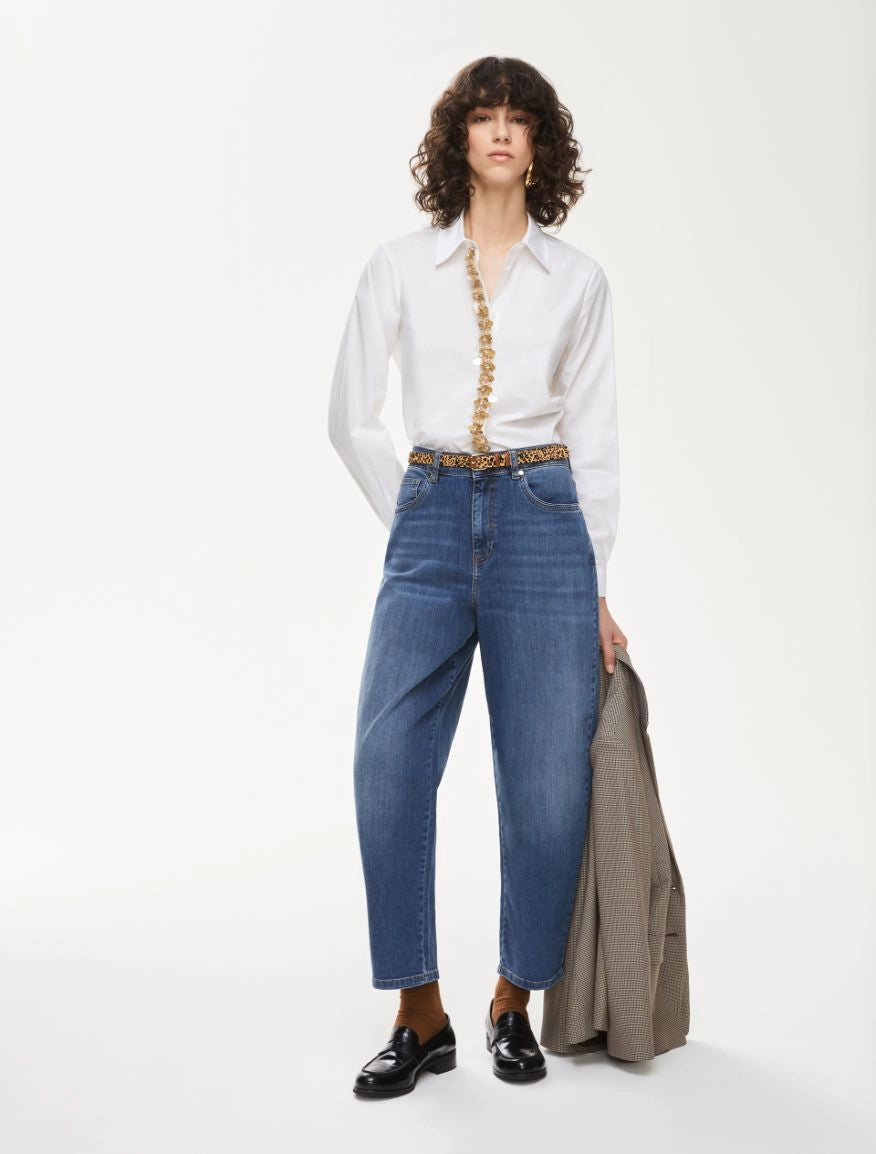 Iblues Bernini Jewel Embroidered White Shirt