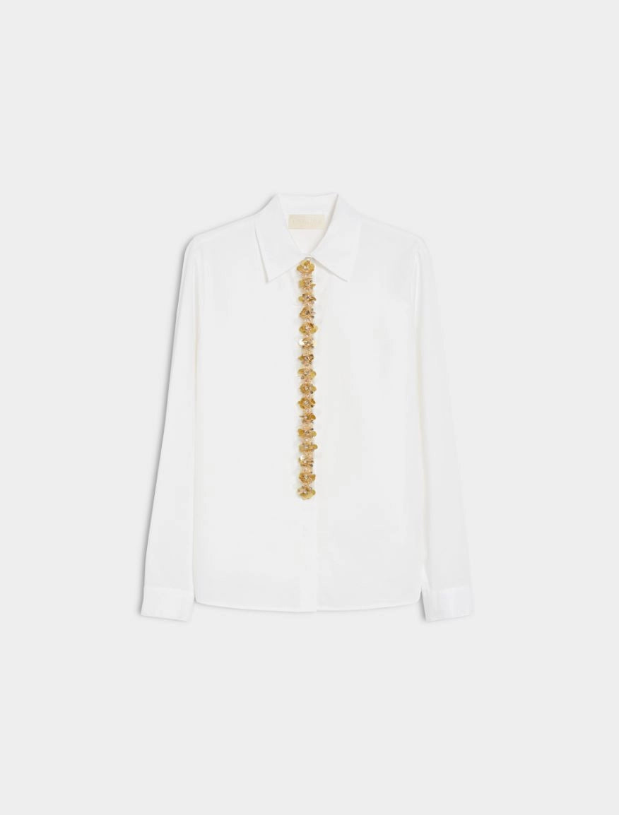 Iblues Bernini Jewel Embroidered White Shirt
