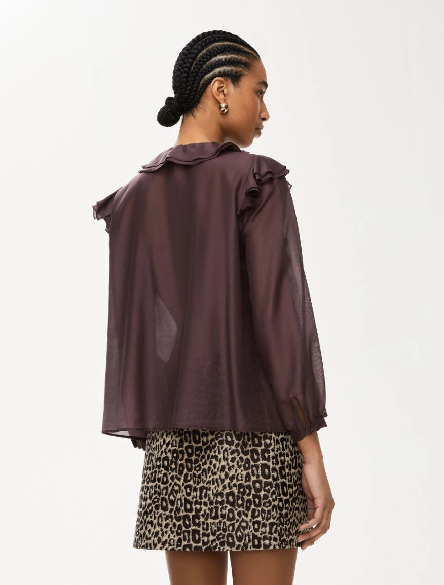 Iblues Cleopatra Ruffle Shirt in Auburgin