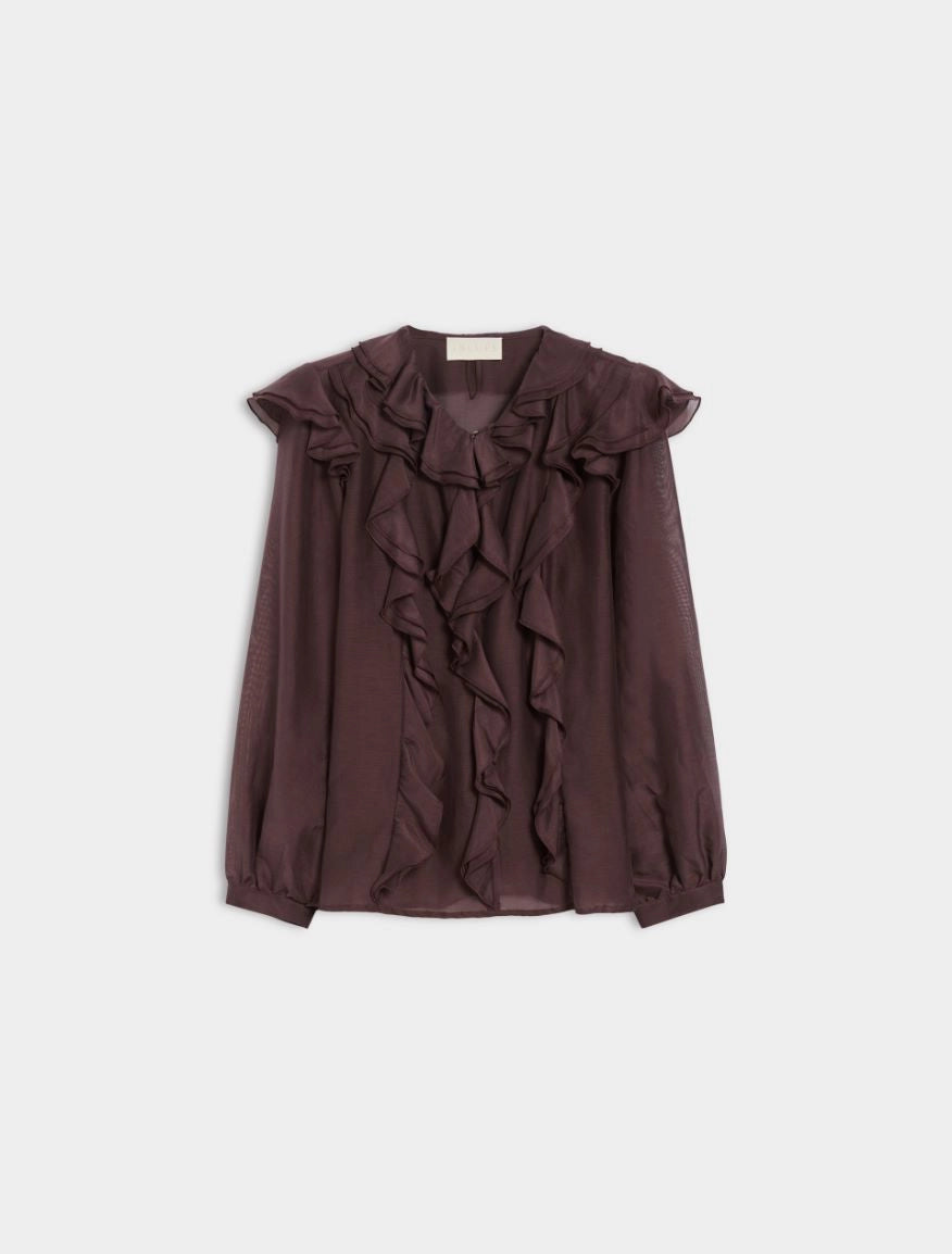 Iblues Cleopatra Ruffle Shirt in Auburgin