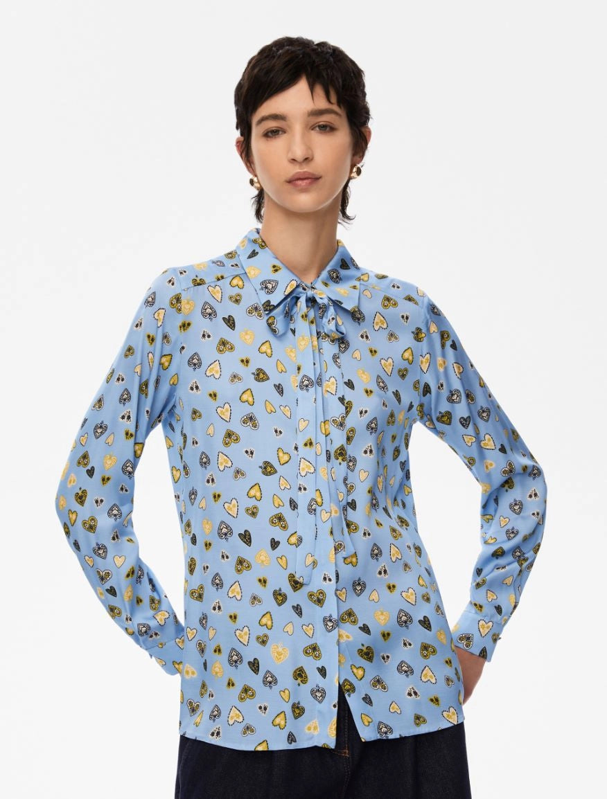 Iblues Kapok Printed Shirt, Light Blue