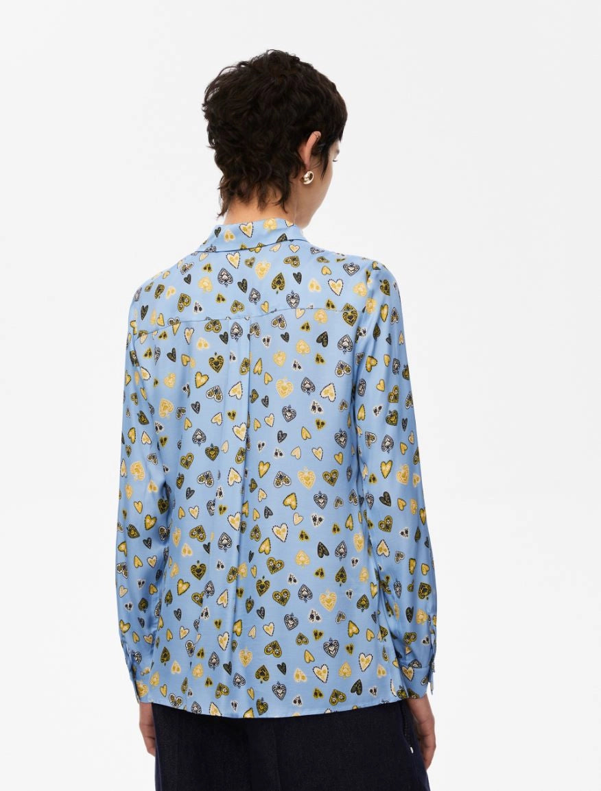 Iblues Kapok Printed Shirt, Light Blue