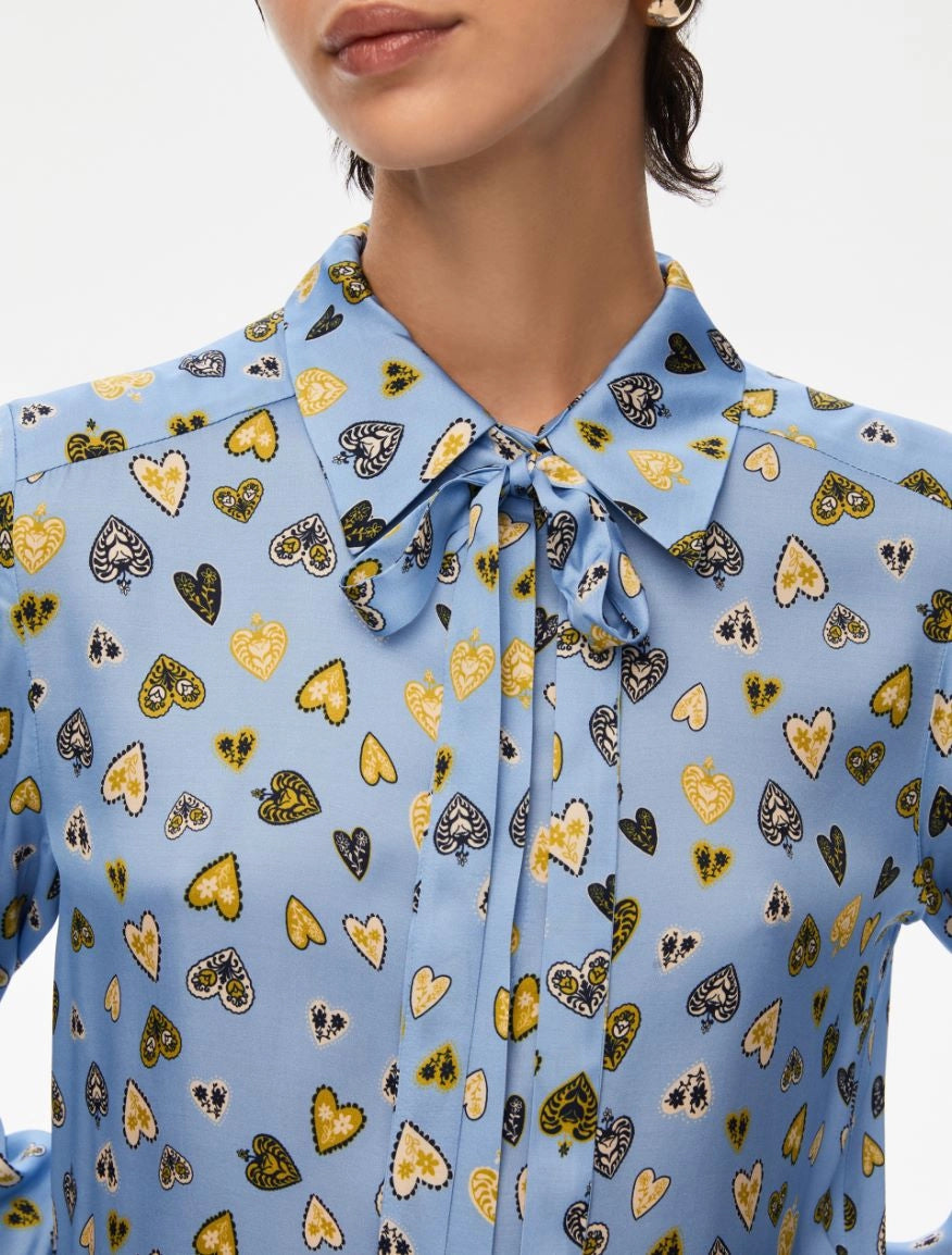 Iblues Kapok Printed Shirt, Light Blue