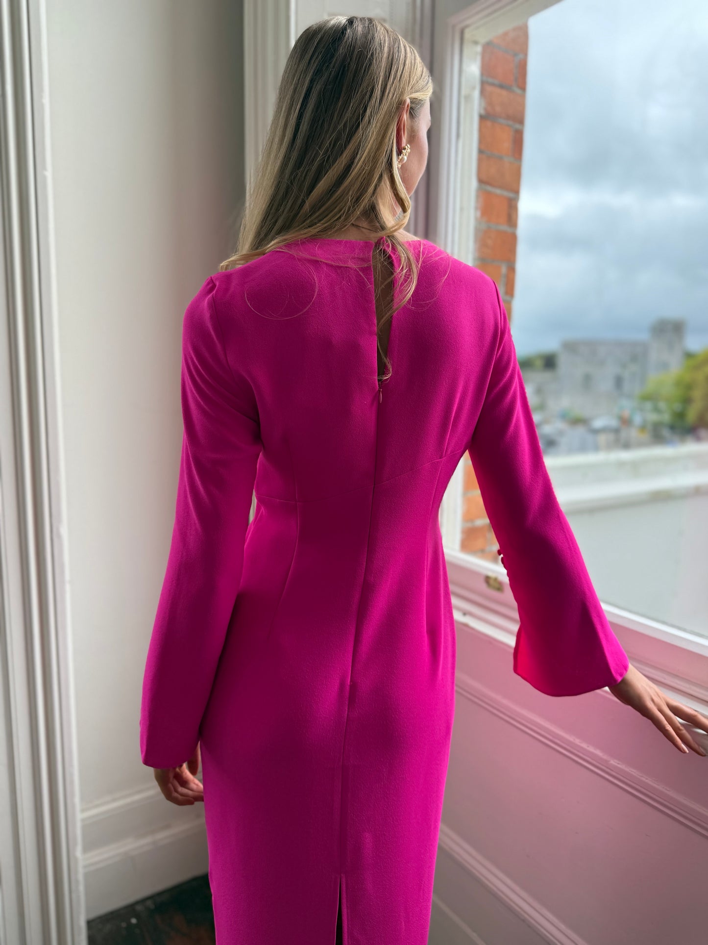 Kameya Fitted Dress with Drape Detail