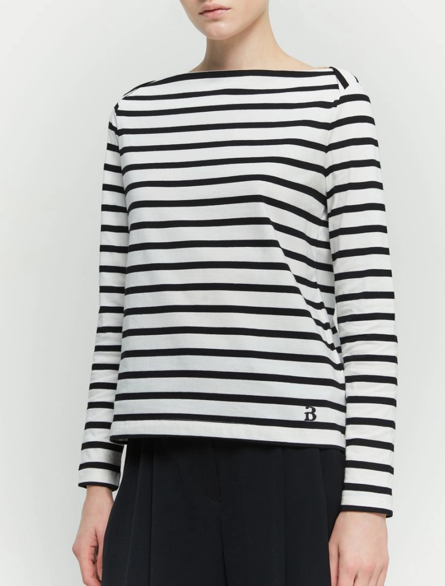 Attila Semi Fitted T Shirt Navy & White