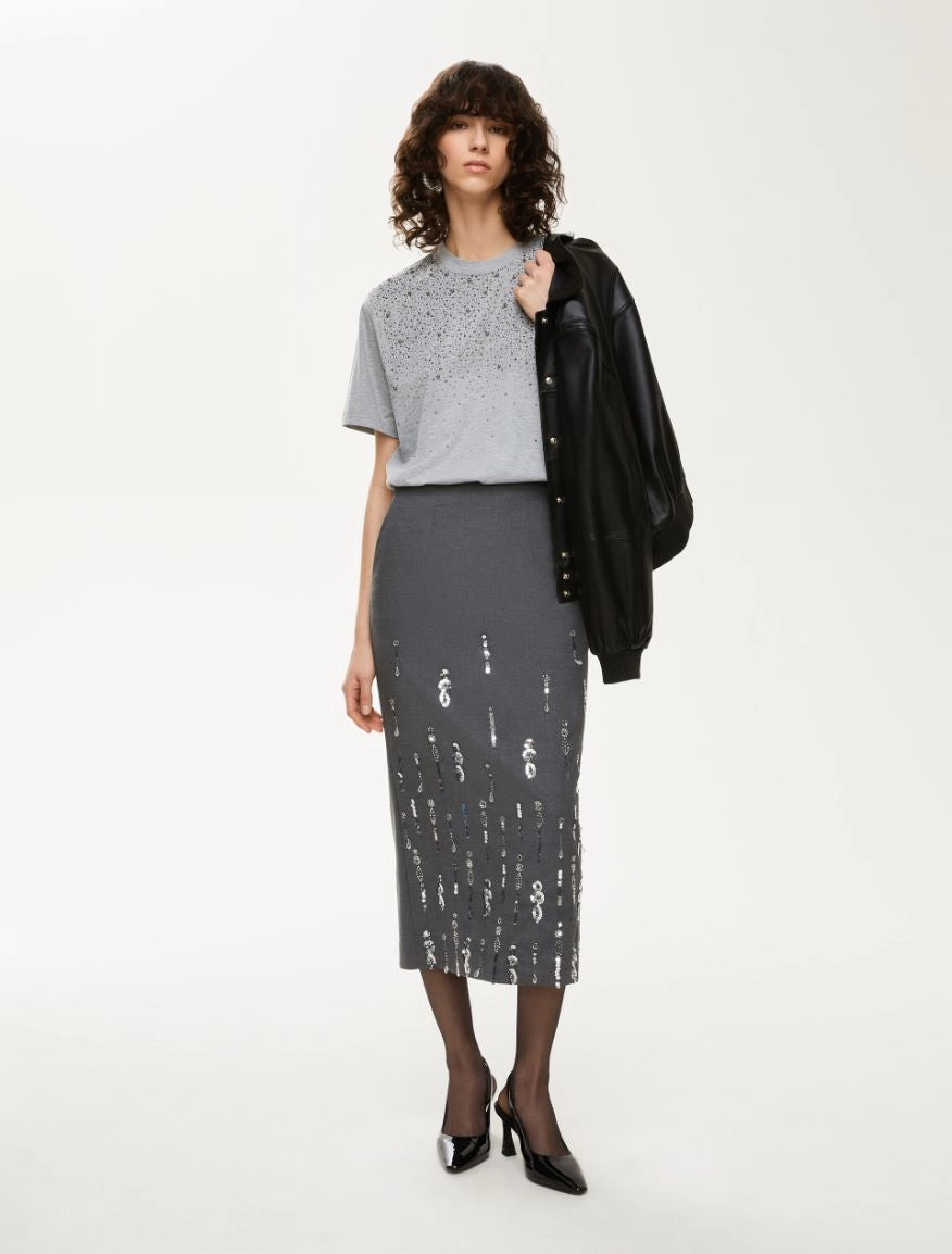 Iblues Fiero Embroidered T-shirt Melange Grey